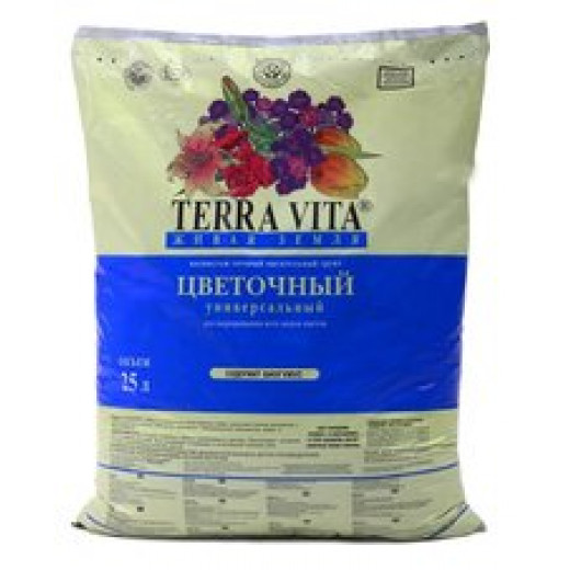 Грунт Живая земля "Цветочный" 25л Фарт Terra Vita