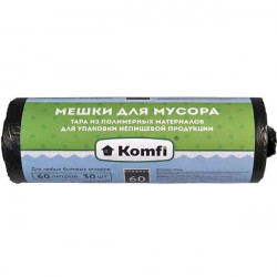 Пакет мусорный ПНД 60л повышенной прочности Komfi 20шт