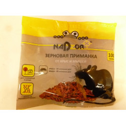 Хим. препарат "Nadzor зерновая приманка" от мышей и крыс 100гр.