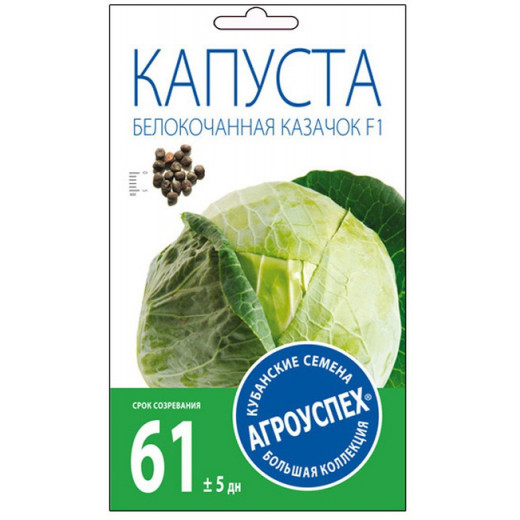 Семена "Капуста б/к Казачок " (раняя) 0,25г Агроуспех