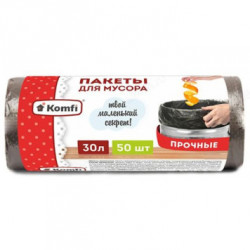 Пакет мусорный ПНД 30л прочный Komfi 50шт.