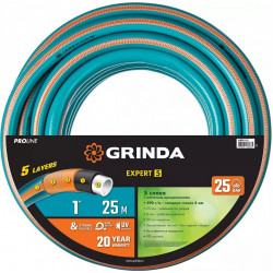 Шланг GRINDA PROLine EXPERT 5, 1" 25м,  25 атм 5-ти слойный,текстильное армирование