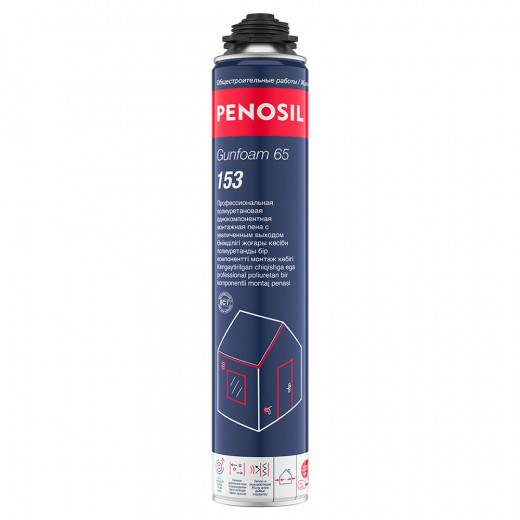 Пена монтажная "PENOSIL Premium Gunfoam 153" профф 65литров 850мл